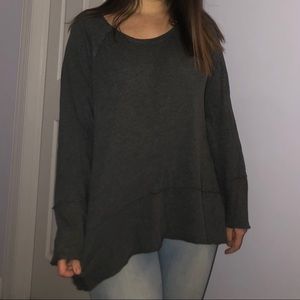 Long sleeve grey flowy shirt